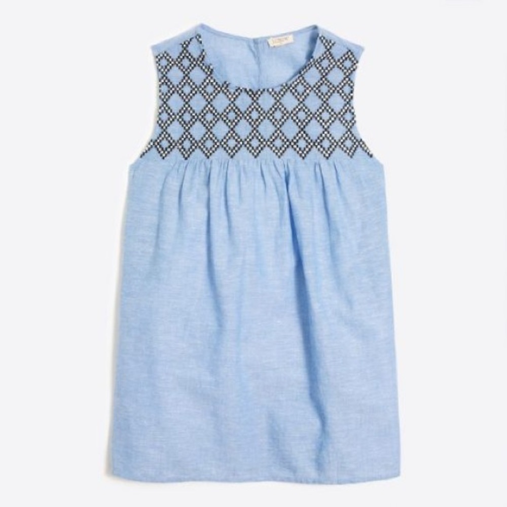 J.Crew Factory Crosshatch Embroidered Shell